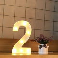 Decorative Led Number Letters White Plastic Marquee Number Lights Sign for Party Wedding Decor